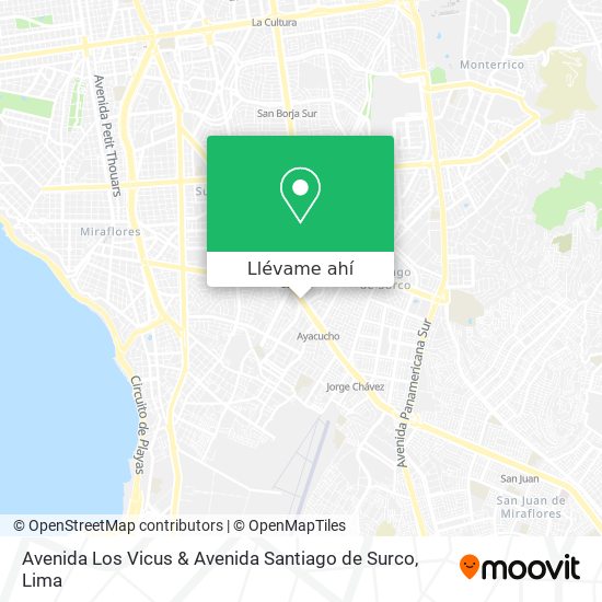 Mapa de Avenida Los Vicus & Avenida Santiago de Surco