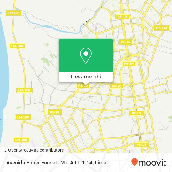 Mapa de Avenida Elmer Faucett Mz. A Lt. 1 14