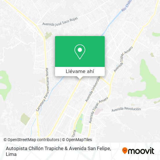 Mapa de Autopista Chillón Trapiche & Avenida San Felipe