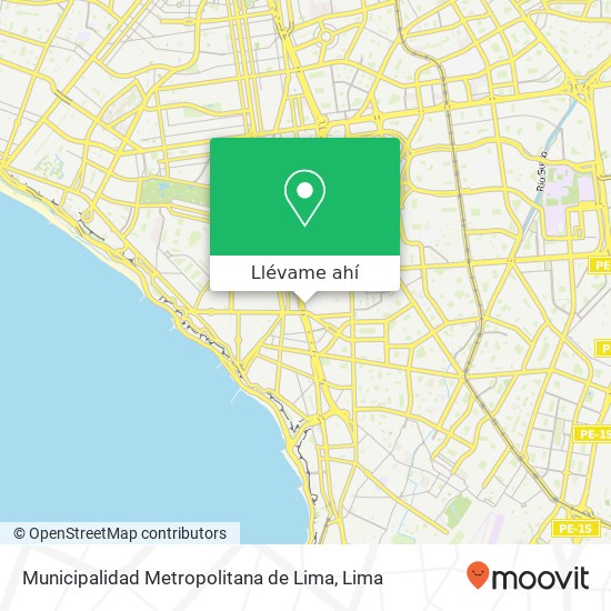 Mapa de Municipalidad Metropolitana de Lima