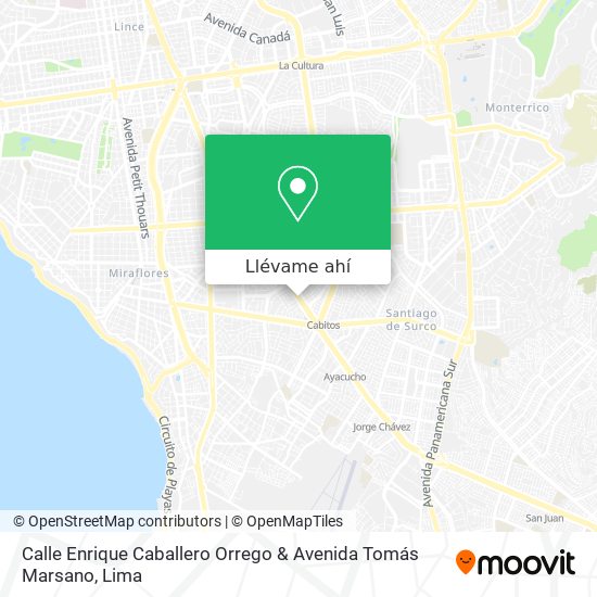 Mapa de Calle Enrique Caballero Orrego & Avenida Tomás Marsano