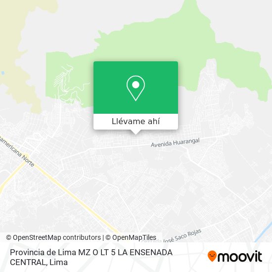 Mapa de Provincia de Lima MZ O LT 5 LA ENSENADA CENTRAL