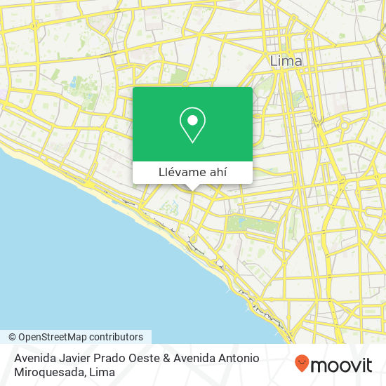 Mapa de Avenida Javier Prado Oeste & Avenida Antonio Miroquesada