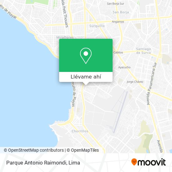 Mapa de Parque Antonio Raimondi