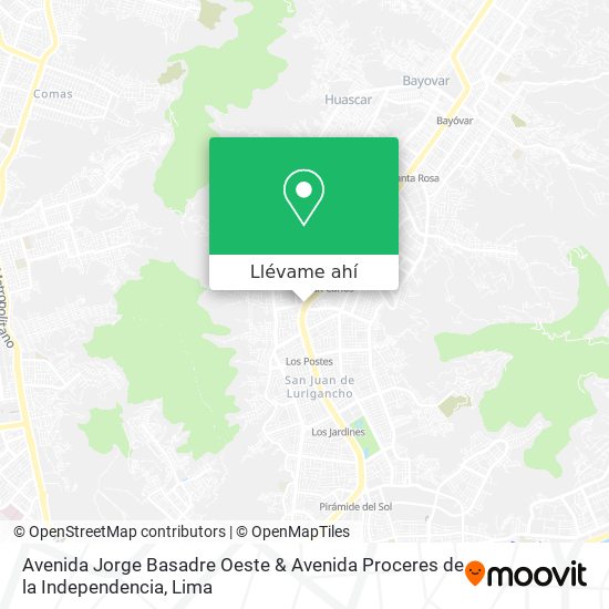 Mapa de Avenida Jorge Basadre Oeste & Avenida Proceres de la Independencia