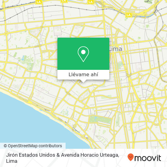 Mapa de Jirón Estados Unidos & Avenida Horacio Urteaga