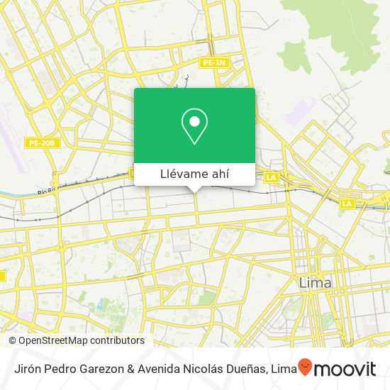 Mapa de Jirón Pedro Garezon & Avenida Nicolás Dueñas