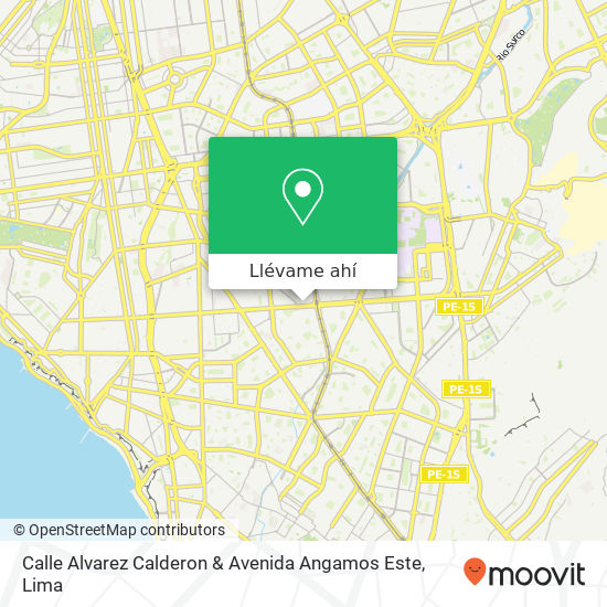 Mapa de Calle Alvarez Calderon & Avenida Angamos Este
