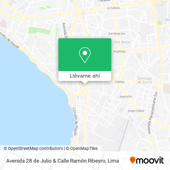 Mapa de Avenida 28 de Julio & Calle Ramón Ribeyro