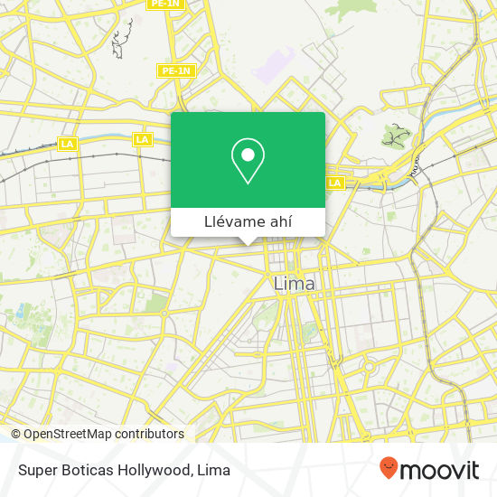 Mapa de Super Boticas Hollywood