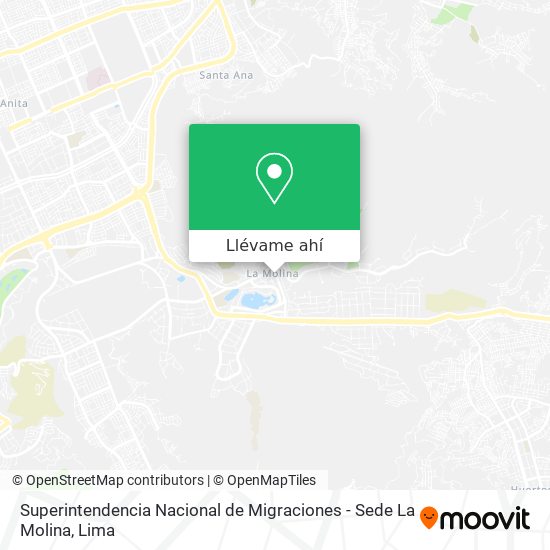 Mapa de Superintendencia Nacional de Migraciones - Sede La Molina