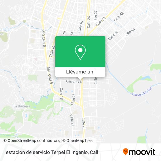 Mapa de estación de servicio Terpel El Ingenio