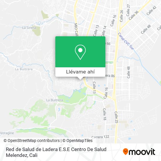 Mapa de Red de Salud de Ladera E.S.E Centro De Salud Melendez