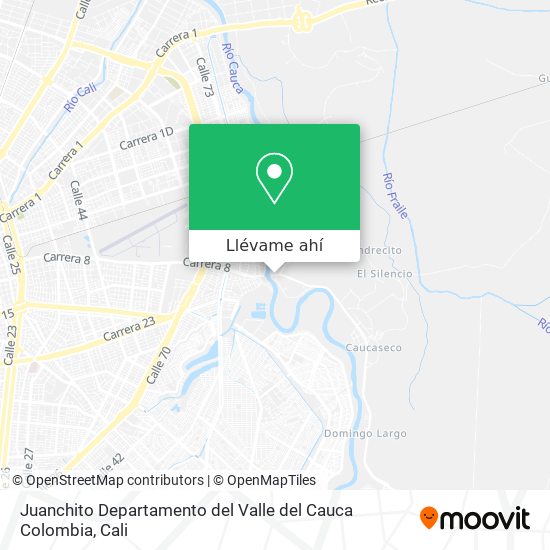 Mapa de Juanchito Departamento del Valle del Cauca Colombia