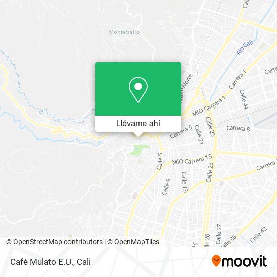 Mapa de Café Mulato E.U.