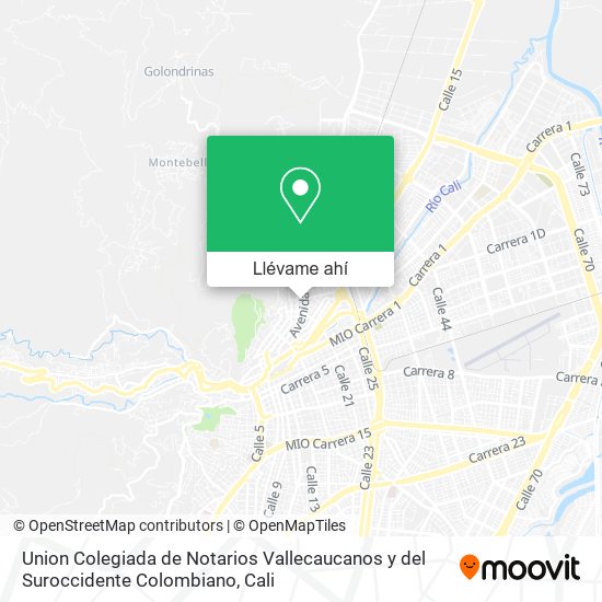 Mapa de Union Colegiada de Notarios Vallecaucanos y del Suroccidente Colombiano