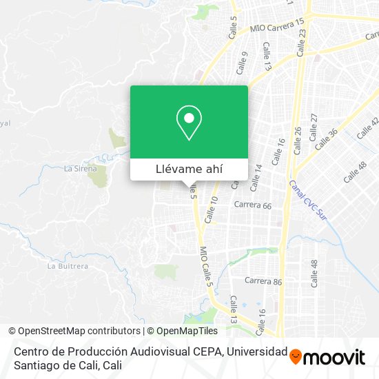 Mapa de Centro de Producción Audiovisual CEPA, Universidad Santiago de Cali