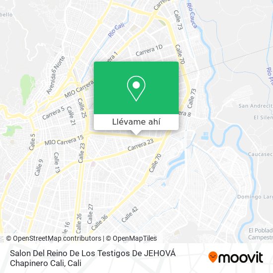 Mapa de Salon Del Reino De Los Testigos De JEHOVÁ Chapinero Cali