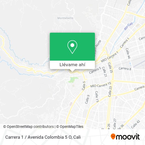 Mapa de Carrera 1 / Avenida Colombia 5 O