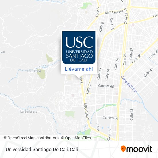 Mapa de Universidad Santiago De Cali