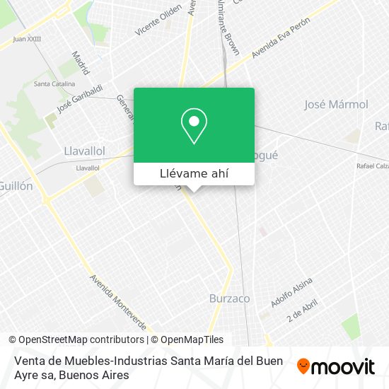 Mapa de Venta de Muebles-Industrias Santa María del Buen Ayre sa