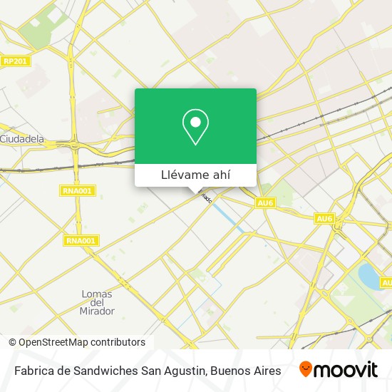Mapa de Fabrica de Sandwiches San Agustin