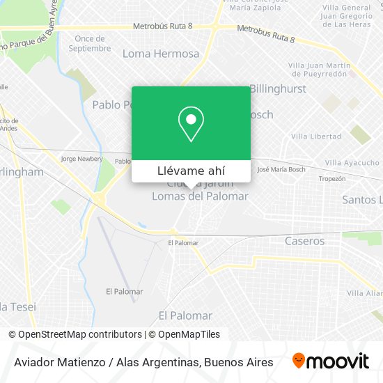 Mapa de Aviador Matienzo / Alas Argentinas