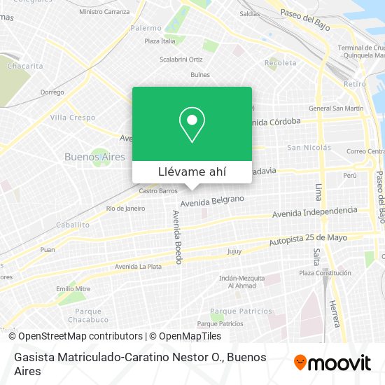 Mapa de Gasista Matriculado-Caratino Nestor O.