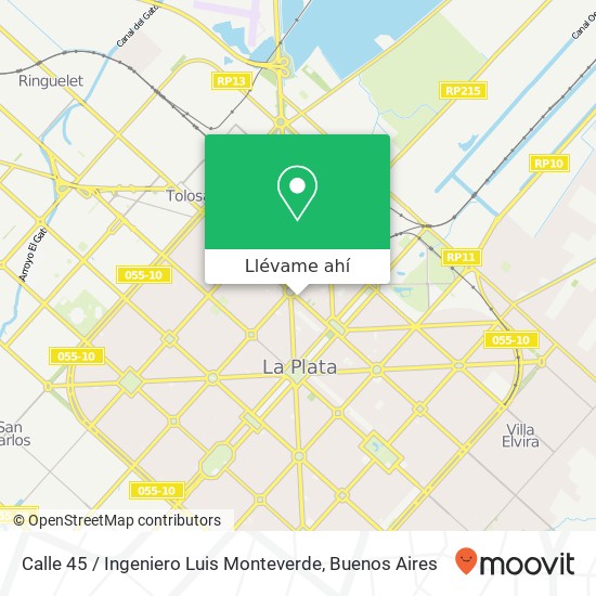 Mapa de Calle 45 / Ingeniero Luis Monteverde