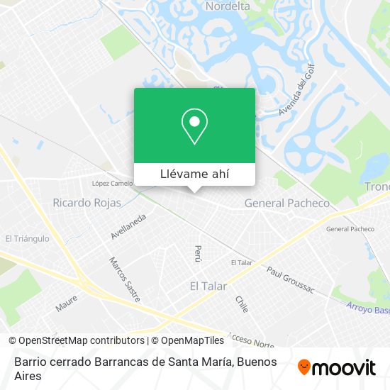 Mapa de Barrio cerrado Barrancas de Santa María
