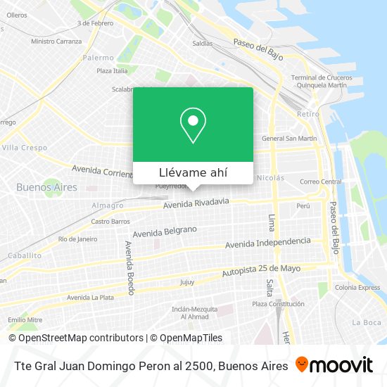 Mapa de Tte   Gral  Juan Domingo  Peron al 2500
