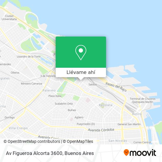 Mapa de Av  Figueroa Alcorta 3600