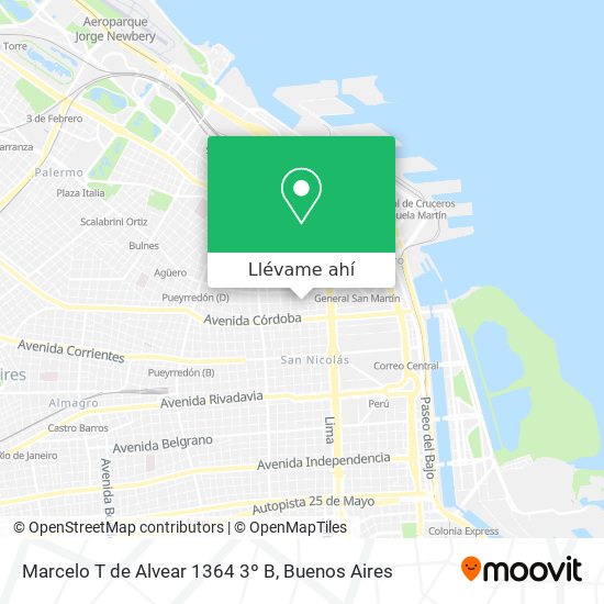 Mapa de Marcelo T  de Alvear 1364 3º B