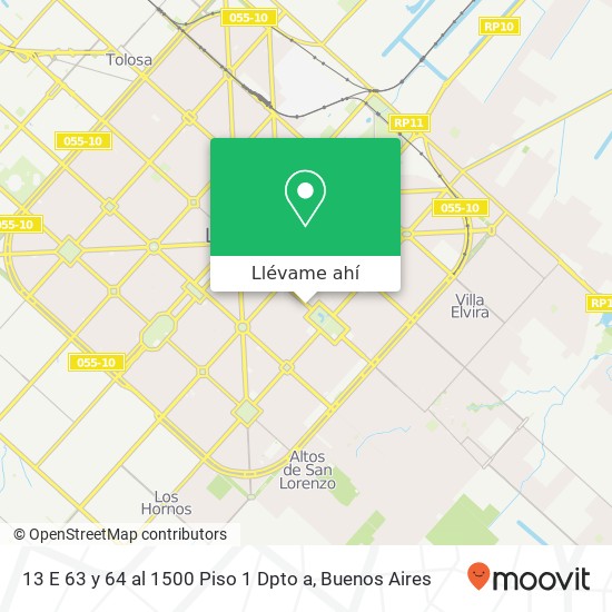 Mapa de 13 E  63 y 64 al 1500 Piso 1 Dpto a