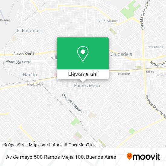 Mapa de Av  de mayo 500 Ramos Mejia 100
