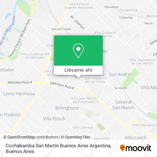 Mapa de Cochabamba  San Martin  Buenos Aires  Argentina