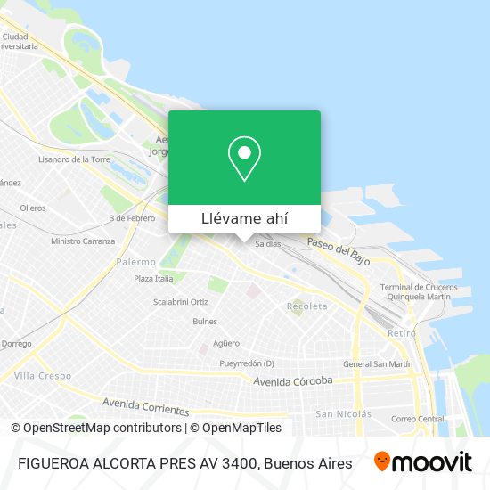 Mapa de FIGUEROA ALCORTA PRES  AV  3400