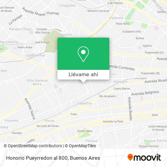 Mapa de Honorio Pueyrredon al 800