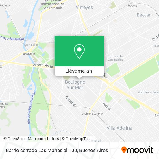 Mapa de Barrio cerrado Las Marías al 100