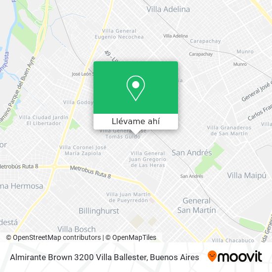 Mapa de Almirante Brown 3200 Villa Ballester