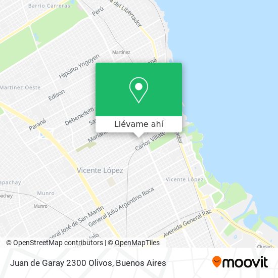 Mapa de Juan de Garay 2300 Olivos