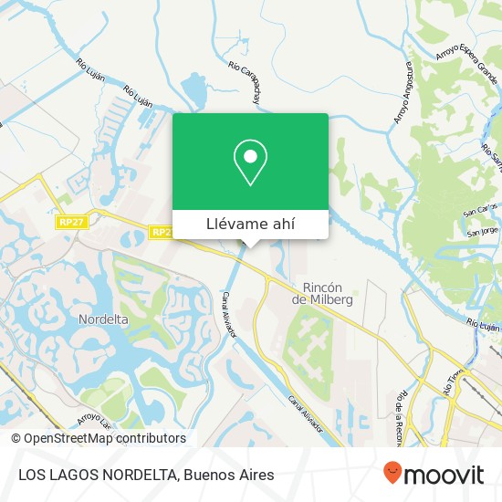 Mapa de LOS LAGOS NORDELTA