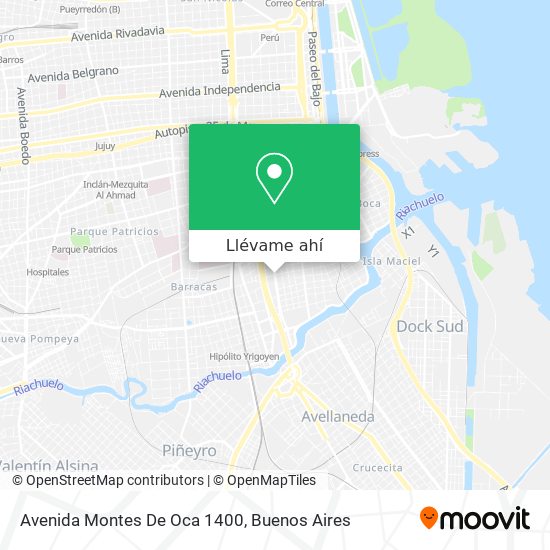 Mapa de Avenida Montes De Oca 1400