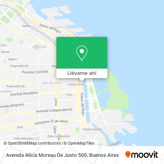 Mapa de Avenida Alicia Moreau De Justo 500