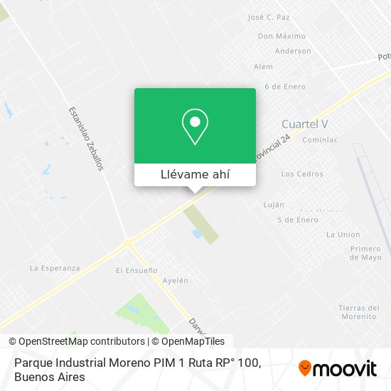Mapa de Parque Industrial Moreno  PIM 1  Ruta RP° 100