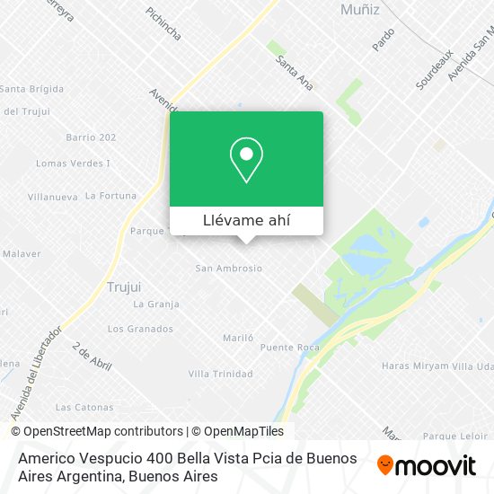 Mapa de Americo Vespucio 400  Bella Vista  Pcia de Buenos Aires  Argentina