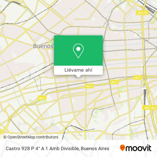 Mapa de Castro 928 P  4° A  1 Amb Divisible