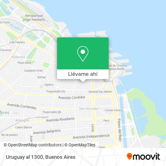 Mapa de Uruguay al 1300