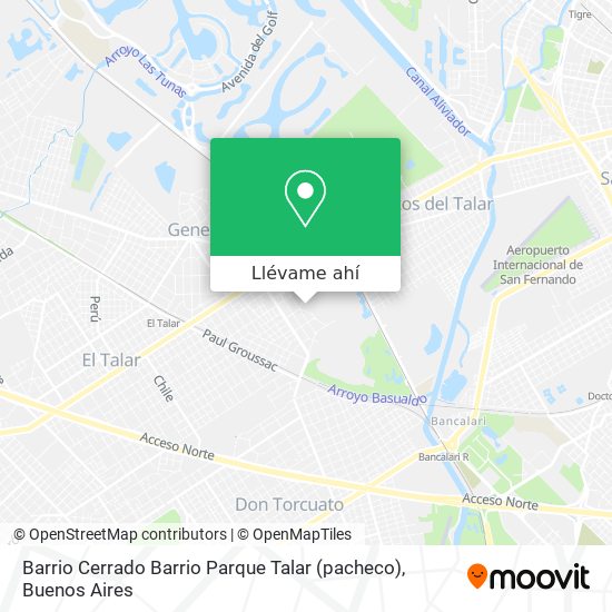Mapa de Barrio Cerrado Barrio Parque Talar (pacheco)