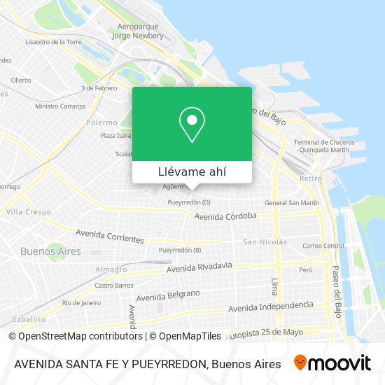 Mapa de AVENIDA SANTA FE Y PUEYRREDON